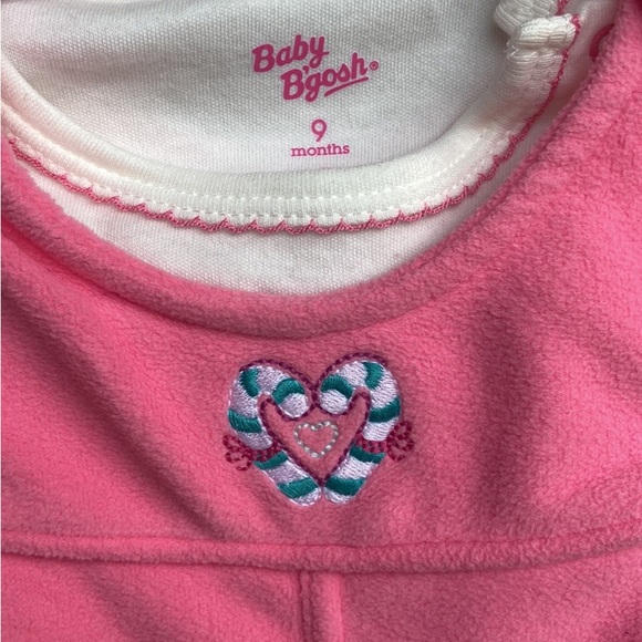 B1G2F🚨Oshkosh baby girl fleece overall winter wonderland with long sleeve top - Picture 4 of 5